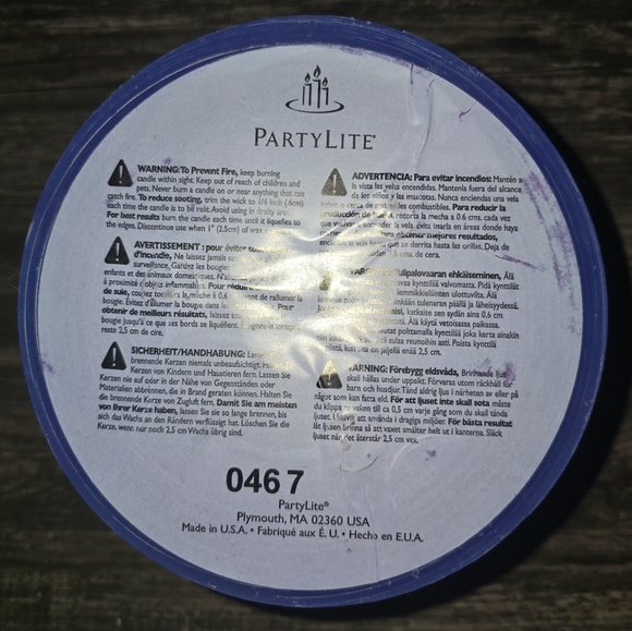 PartyLite 3 Wick Candle Grape Scent Used Once. - Picture 5 of 7